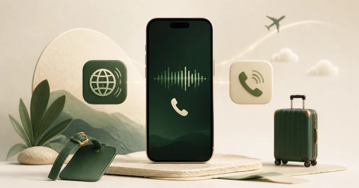 Um celular de viagem conectando os dados móveis a uma ligação pela internet